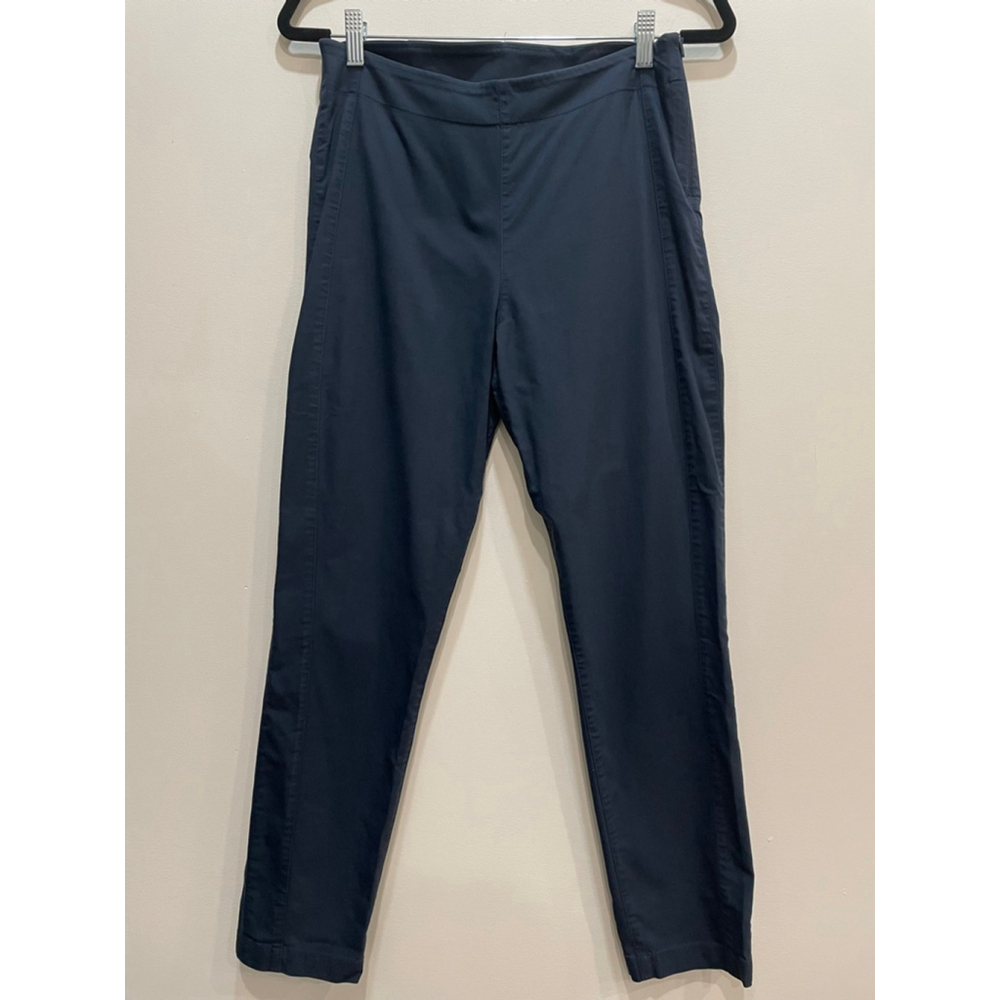Kit and Ace Straight Leg Ankle Trouser Pants 8 Navy Stretch Office Career
